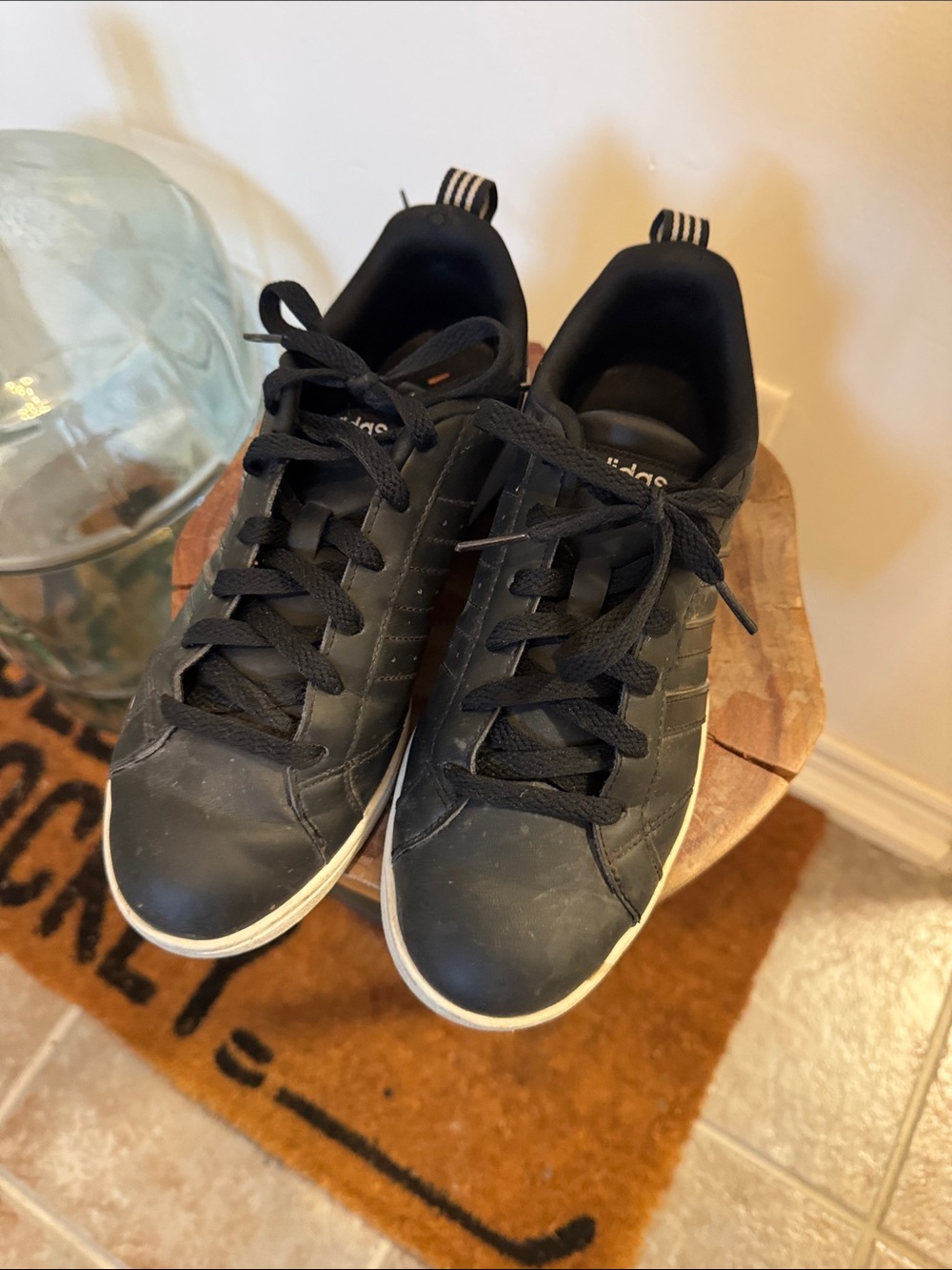 adidas Black Low-Top Lace-Up Sneakers